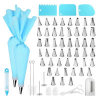 SPRITZBEUTEL Set 62-teilig Edelstahl Silikon Blau - Blau, Kunststoff (16/8/30.5cm)