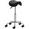 HOCKER Lederlook schwarz - Chromfarben/Schwarz, Textil/Metall (46/53/46cm) - CLP