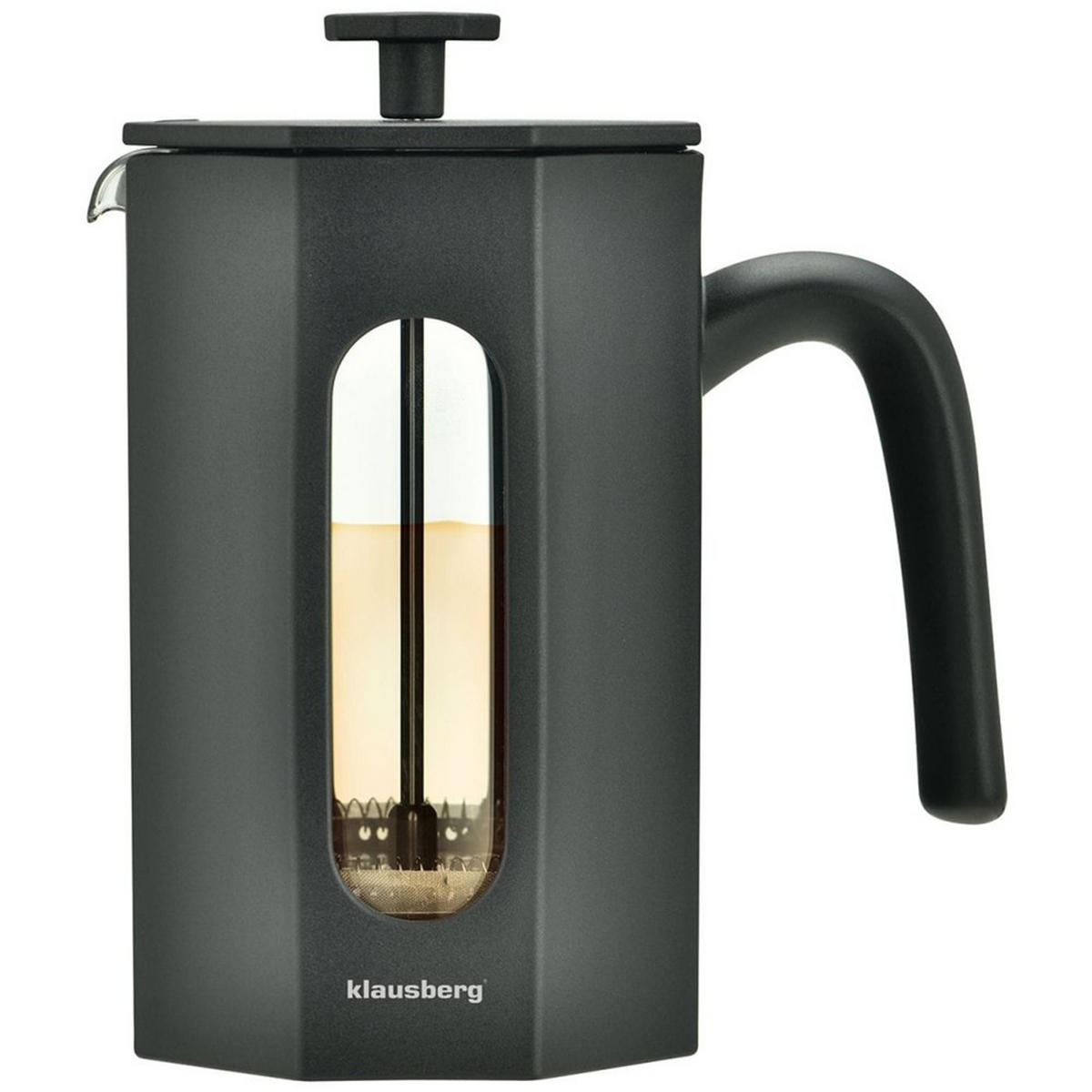 ESPRESSOKOCHER Graphit 8/8/18 cm KB7678 - Graphitfarben, Glas (8/18/8cm) - Klausberg 