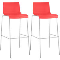 BARHOCKER Hover 2er-Set 100x43x48 cm rot - Rot, Kunststoff (43/100/48cm) - furnicato