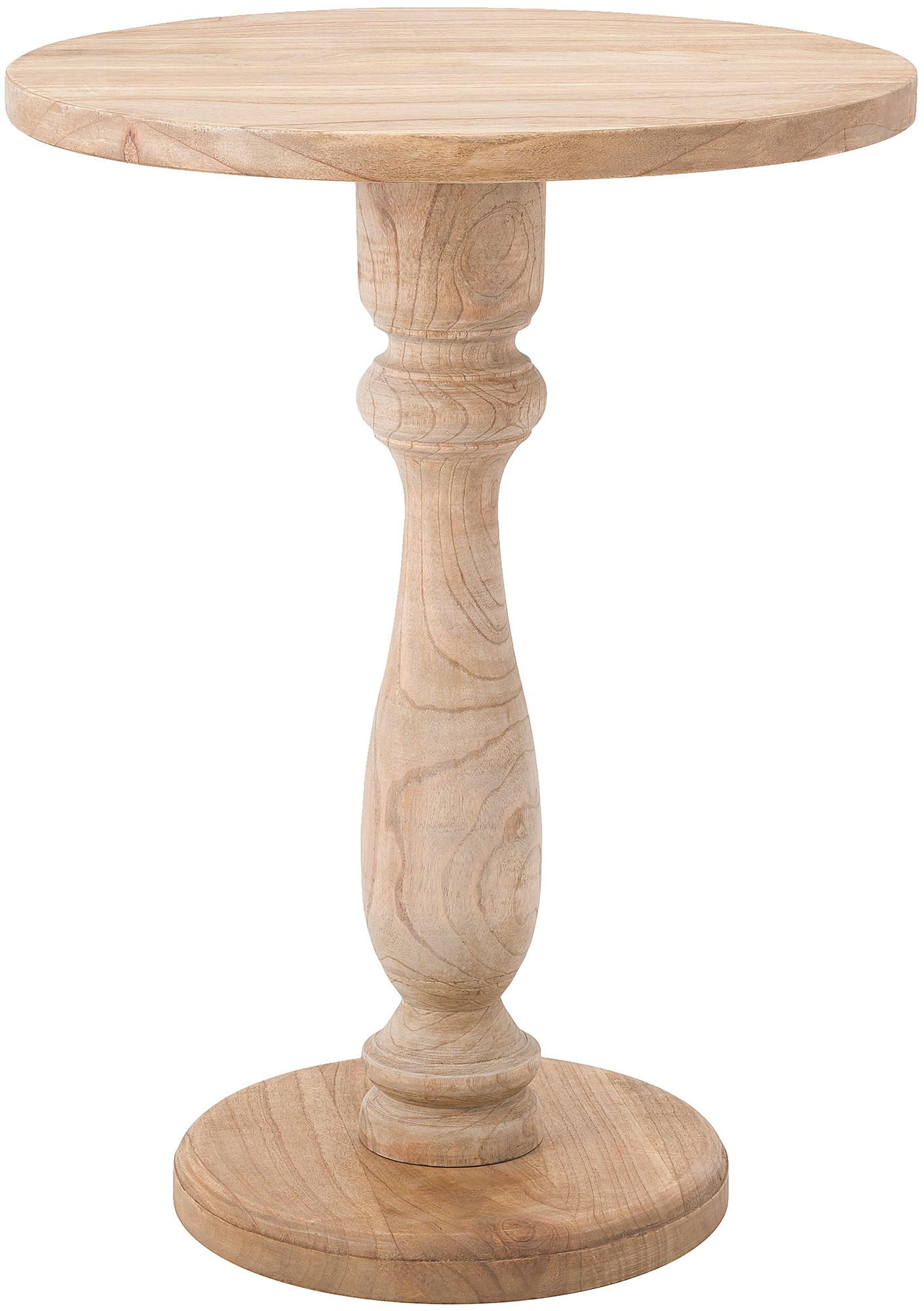 BEISTELLTISCH rund 50 cm Holz Natura - Eukalyptusholzfarben, Holz (50/50/60cm) - CLP