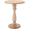 BEISTELLTISCH rund 50 cm Holz Natura - Eukalyptusholzfarben, Holz (50/50/60cm) - CLP