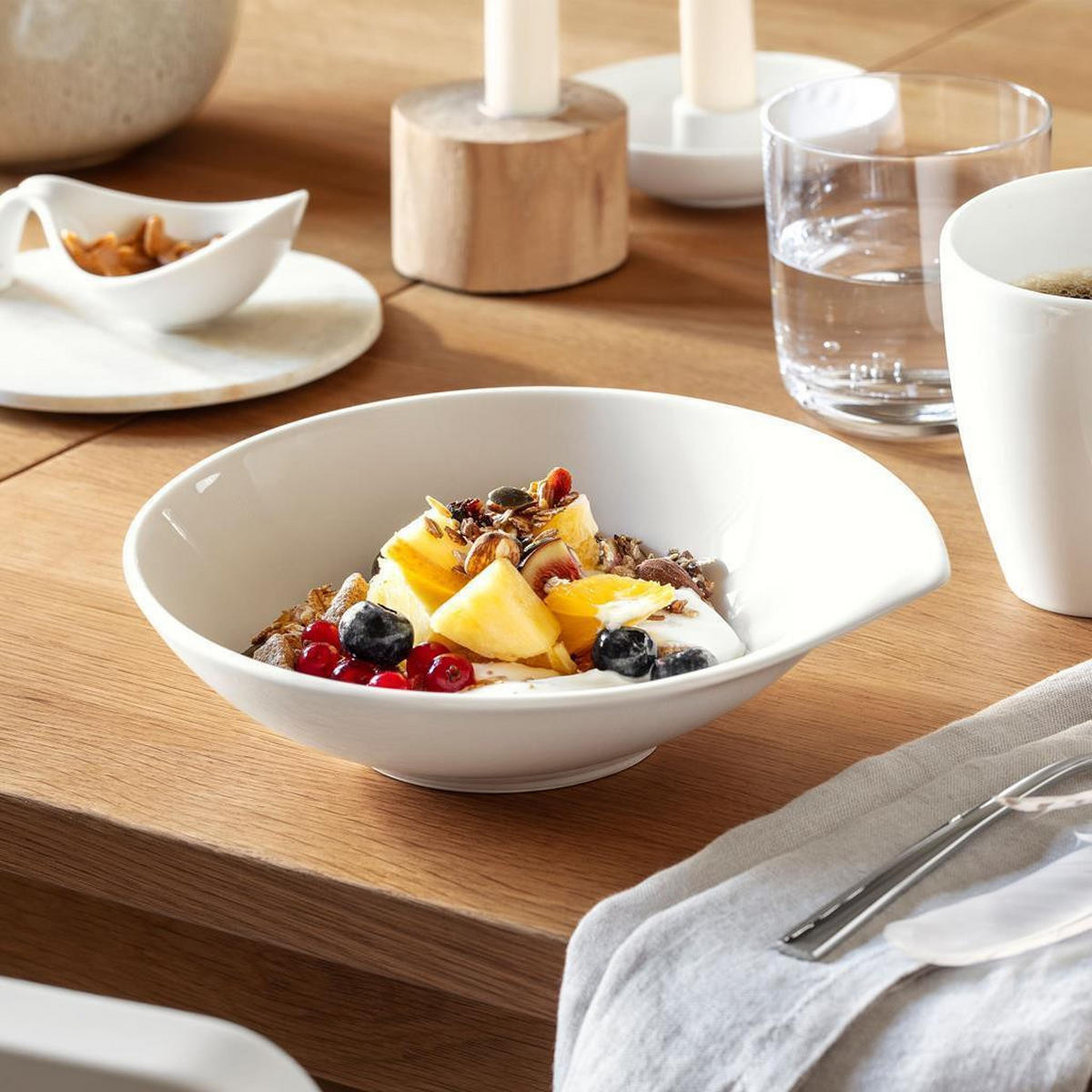 TAFELSERVICE Flow weiß 12er Set - Weiß, Keramik (1/1/1cm) - Villeroy & Boch
