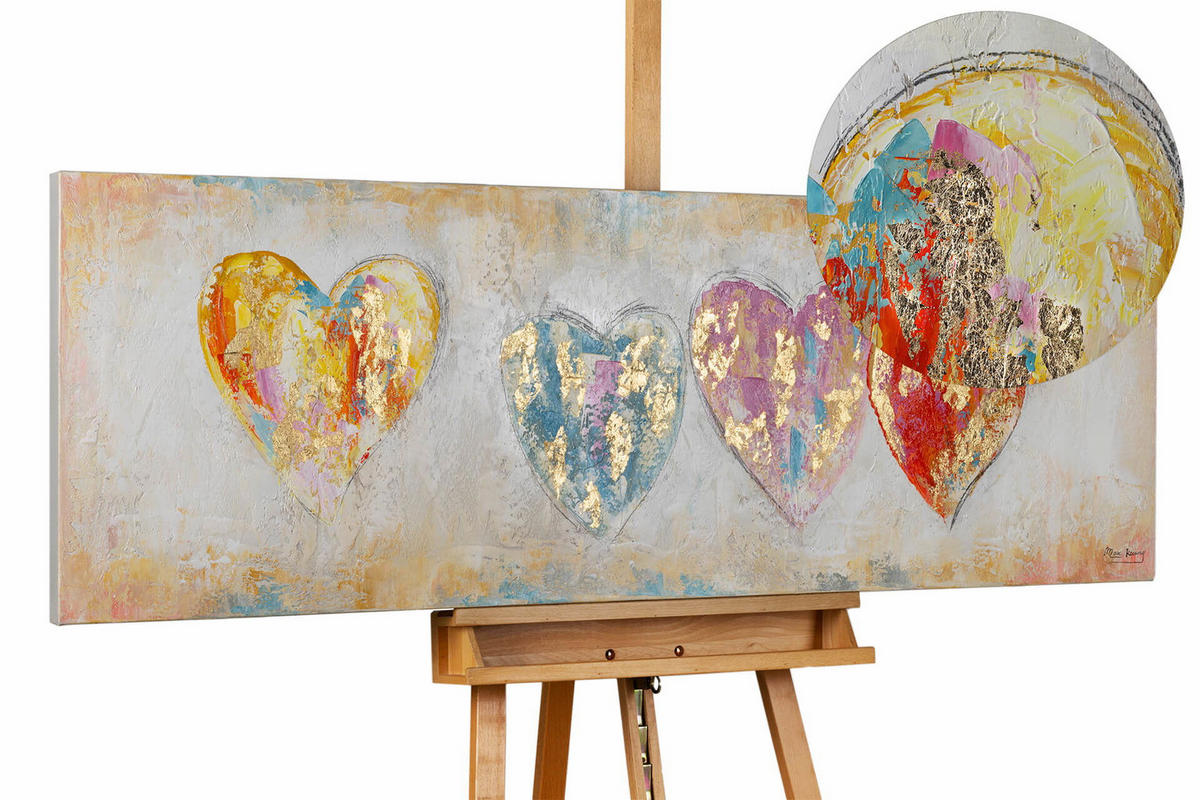 ÖLGEMÄLDE 150/50 cm - Beige/Multicolor, Holz/Textil (150/50cm) - KUNSTLOFT