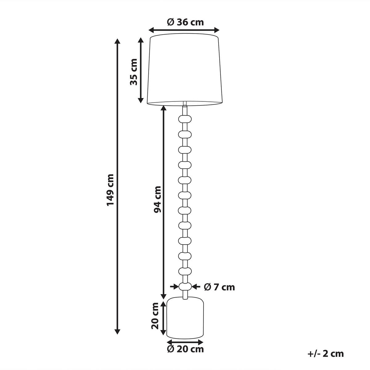 STEHLAMPE Weiß Krios - Weiß, Textil (36/36/160cm) - Beliani