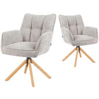DREHSTUHL Mika-Ida - Honigeiche/Hellgrau, Eichenholz/Holz (59/84/66cm) - DUBI Möbel