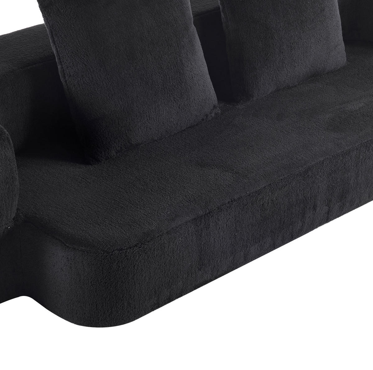 SCHLAFSOFA aus Schaumstoff Schwarz wandelbar als 2-in-1 Sofa und Schlafsofa mit Federkern und Kissen - Schwarz, Kunststoff (190/48/52cm) - Modfu