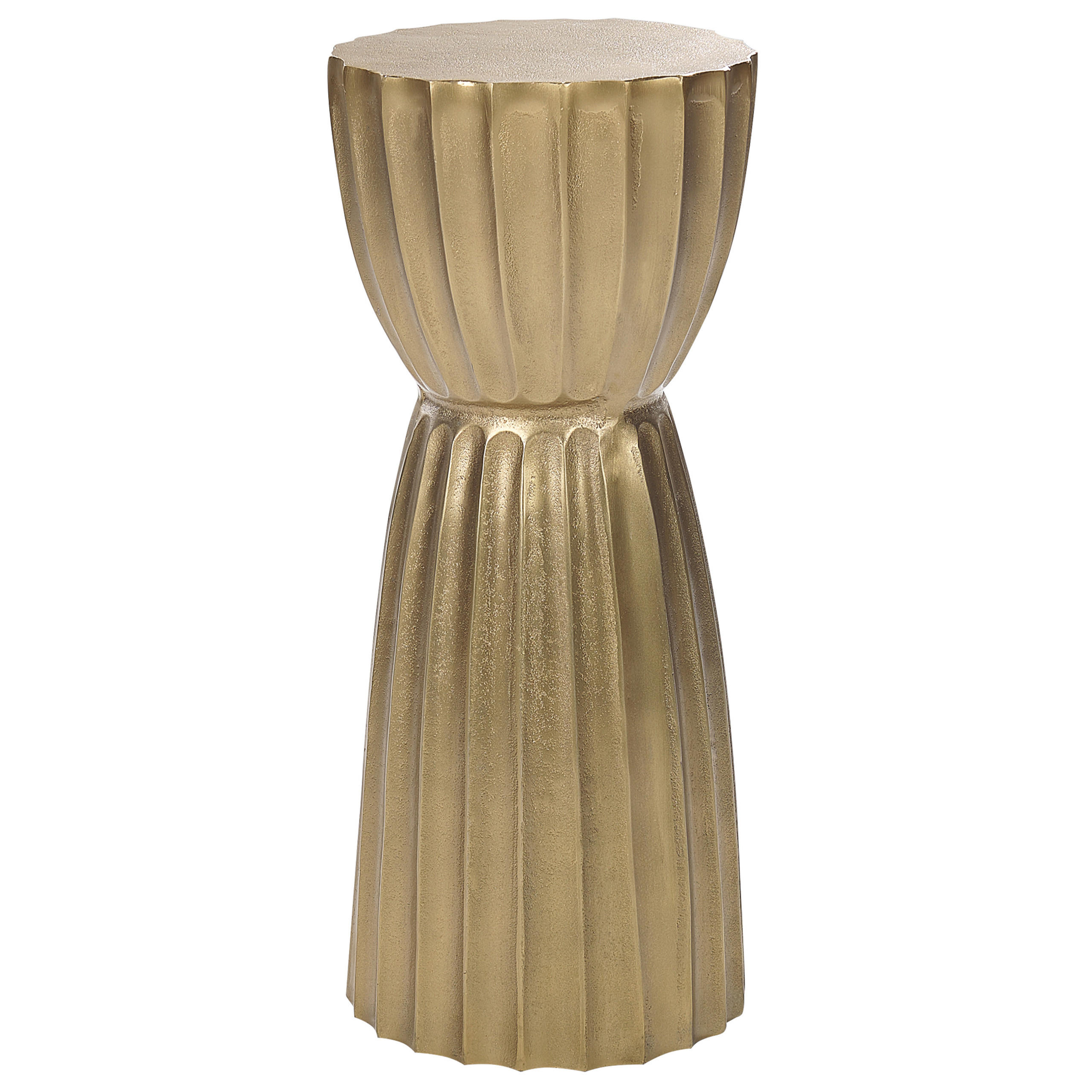 BEISTELLTISCH Aluminium gold rund 24 cm Ouyen - Goldfarben, Metall (24/24/56cm) - Beliani