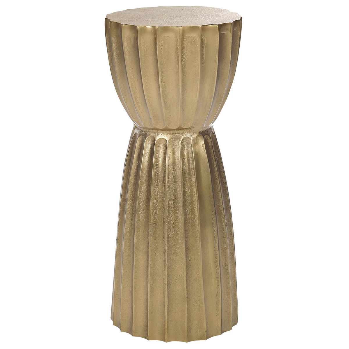 BEISTELLTISCH Aluminium gold rund 24 cm Ouyen - Goldfarben, Metall (24/24/56cm) - Beliani