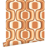 TAPETE Retro-Ornamente 50 x 900 cm - Orange, Papier (50/900cm) - ESTAhome