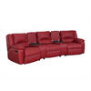 RELAXSOFA 3-Sitzer - Leder - Rot - AROMA - Rot, Leder (308/97/99cm) - Vente-Unique