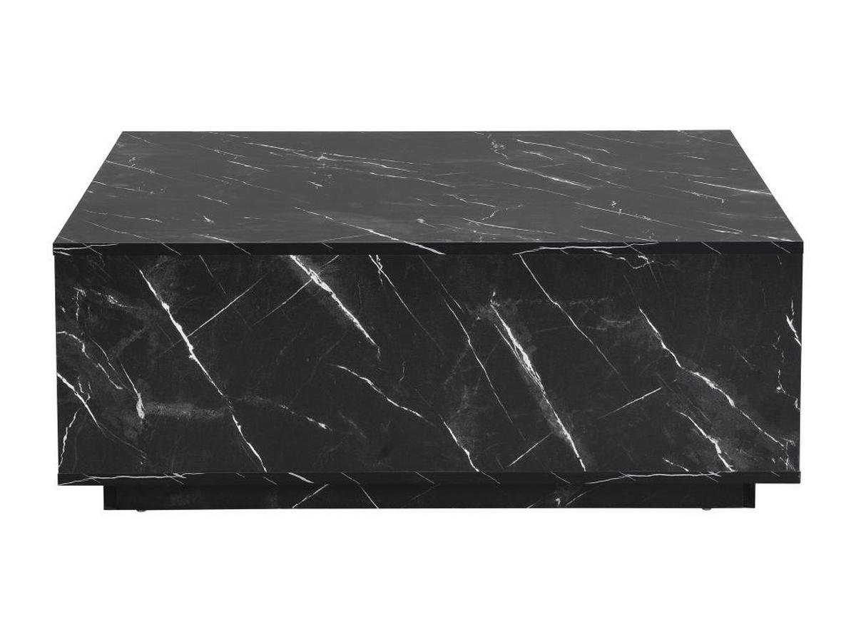 COUCHTISCH mit 2 Schubladen - MDF - Marmor-Optik Schwarz - ANTRIM - Schwarz, Holz (90/90/35cm) - Pascal Morabito