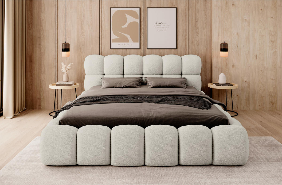 POLSTERBETT MORRICE 160x200 BEIGE - Beige, Holz/Textil (160/200cm) - Luxkor24