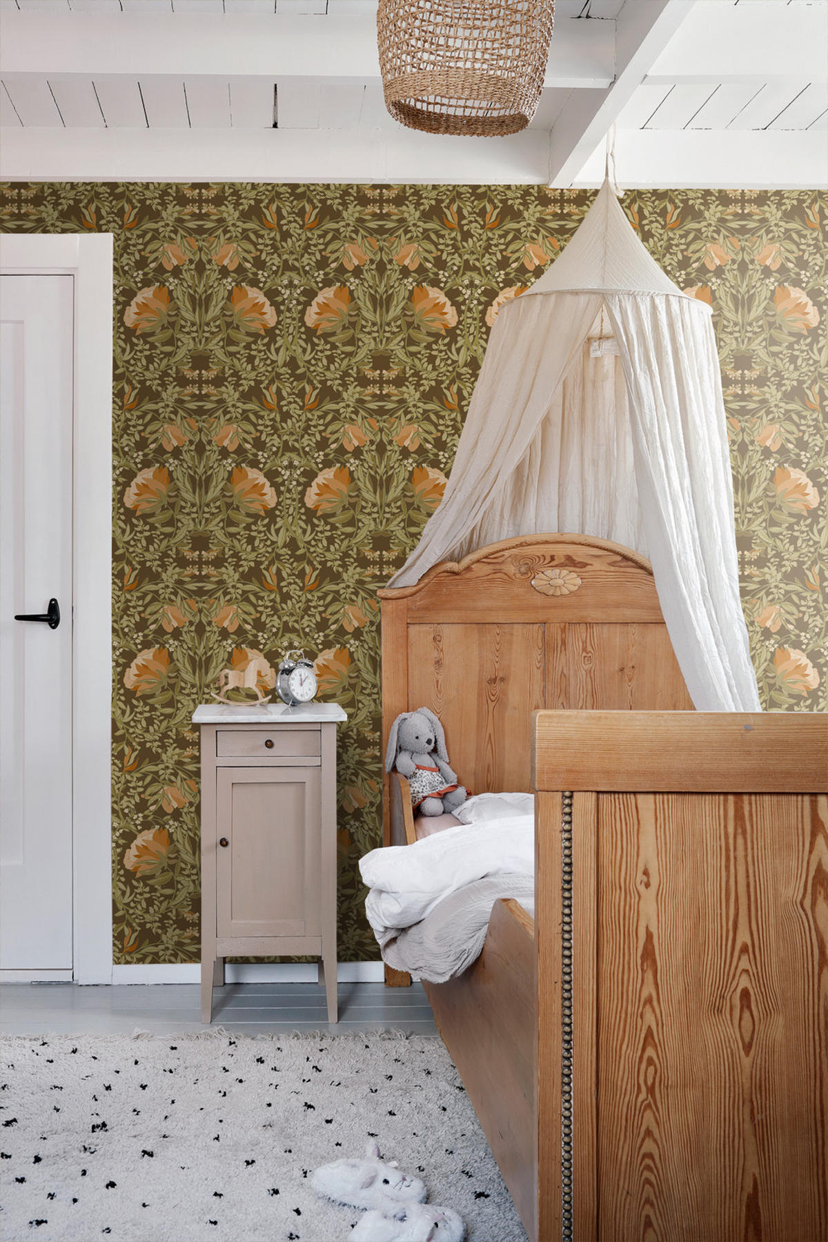 TAPETE Blumenmuster im Jugendstil 50 x 900 cm - Orange, Papier (50/900cm) - ESTAhome
