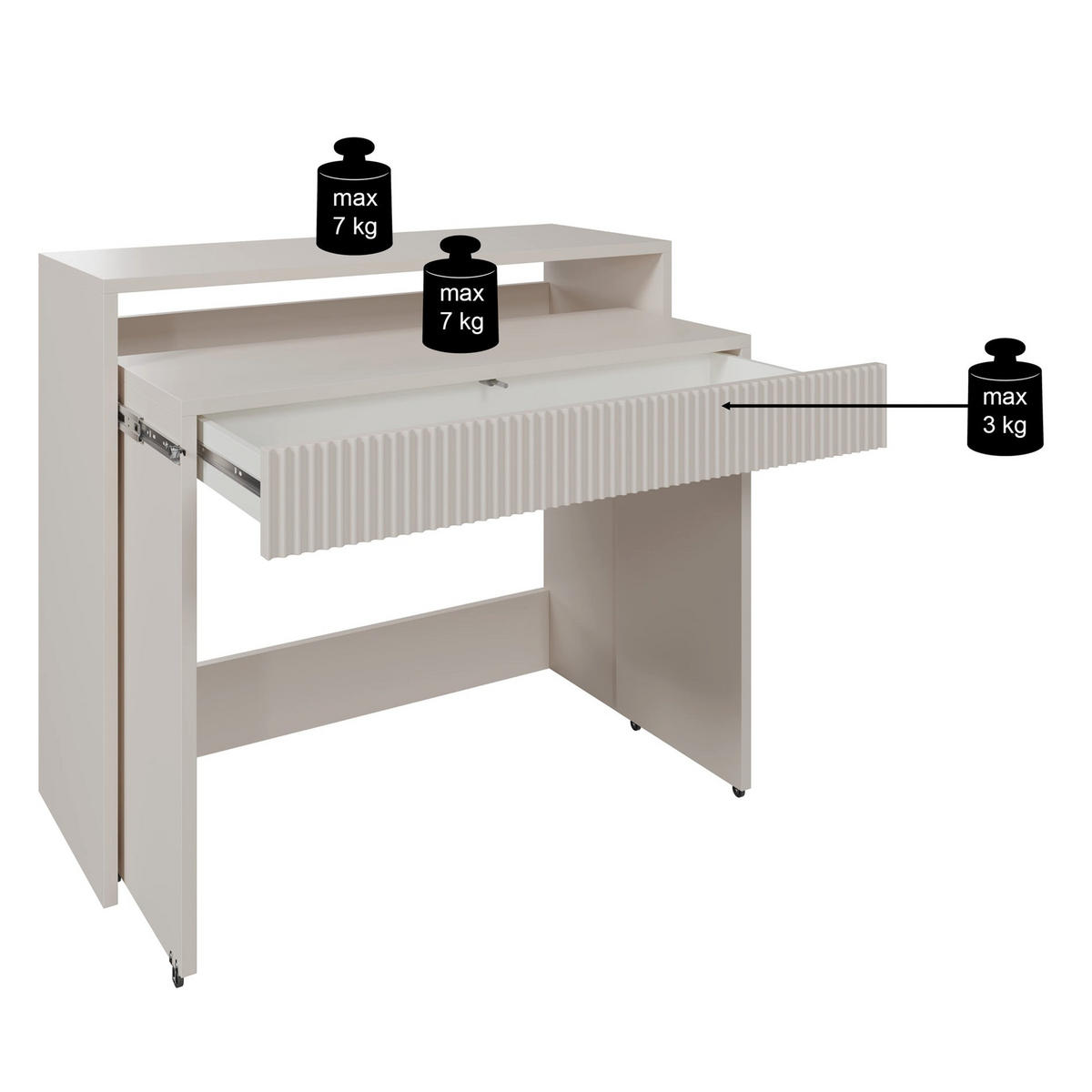 AUSZIEHBARER SCHREIBTISCH ZOOM KASCHMIR 98 CM - Kaschmir, Holzwerkstoff (39/98/87cm) - Selsey