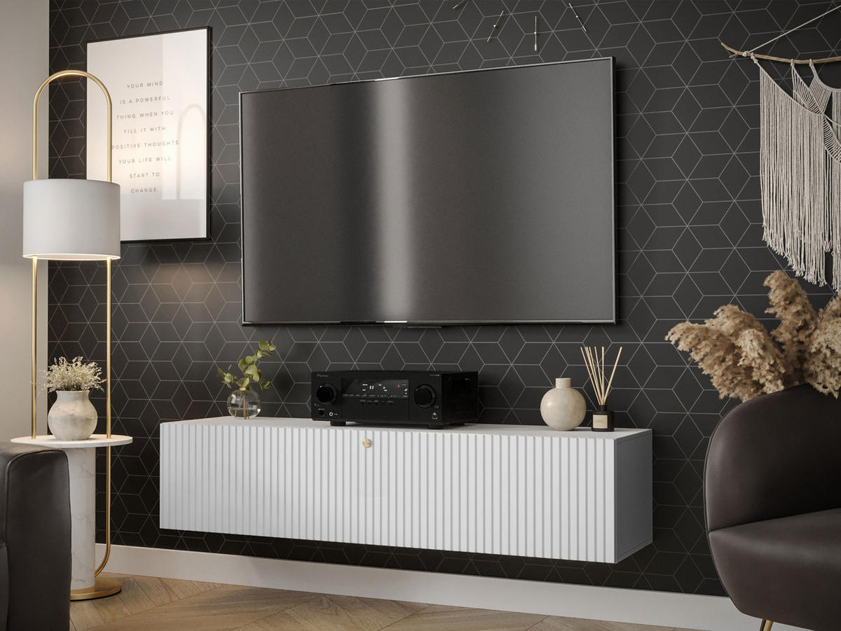 TV-LOWBOARD Waldi Slim I 150 - Weiß, Holzwerkstoff (150/34/40cm) - MIRJAN24