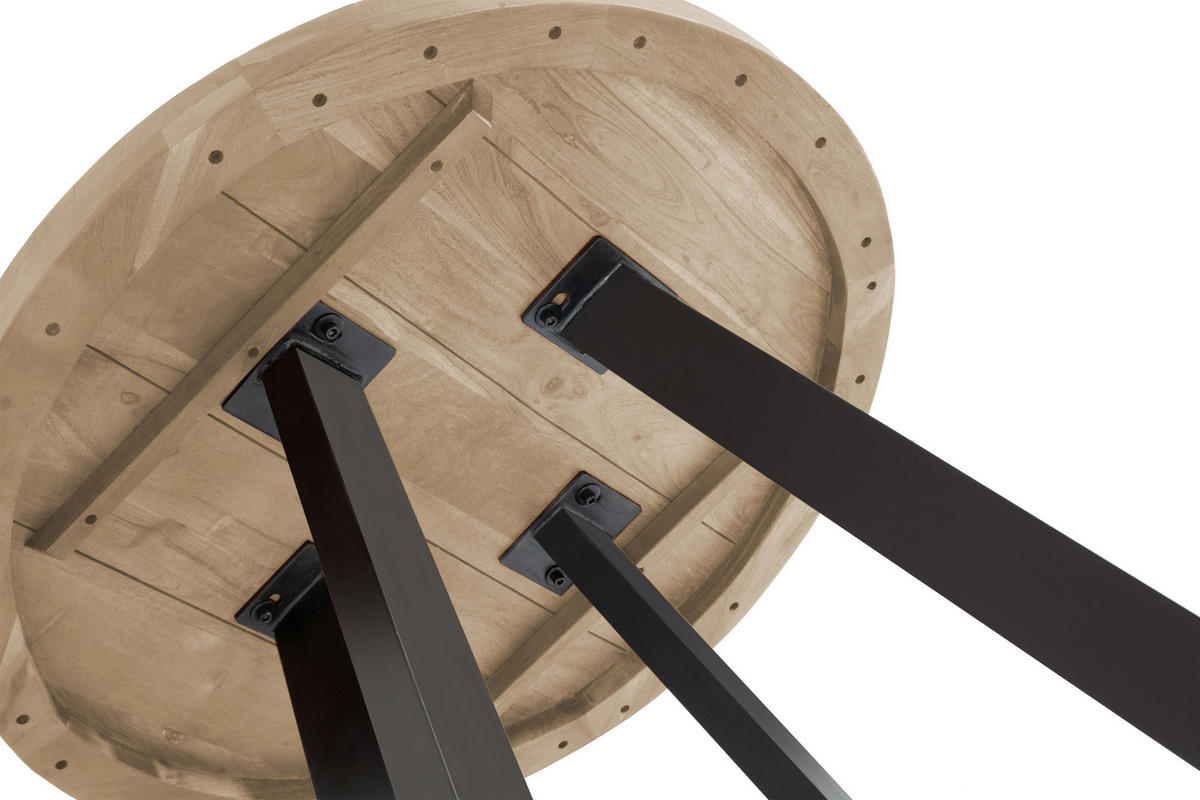 ESSTISCH SOPHIA - Beige/Schwarz, Holz/Metall (120/120/78cm) - SAM