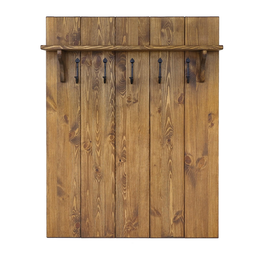 GARDEROBENPANEEL aus Massivholz Rustyk - Dunkelbraun, Holz (100/128/20cm) - Seart