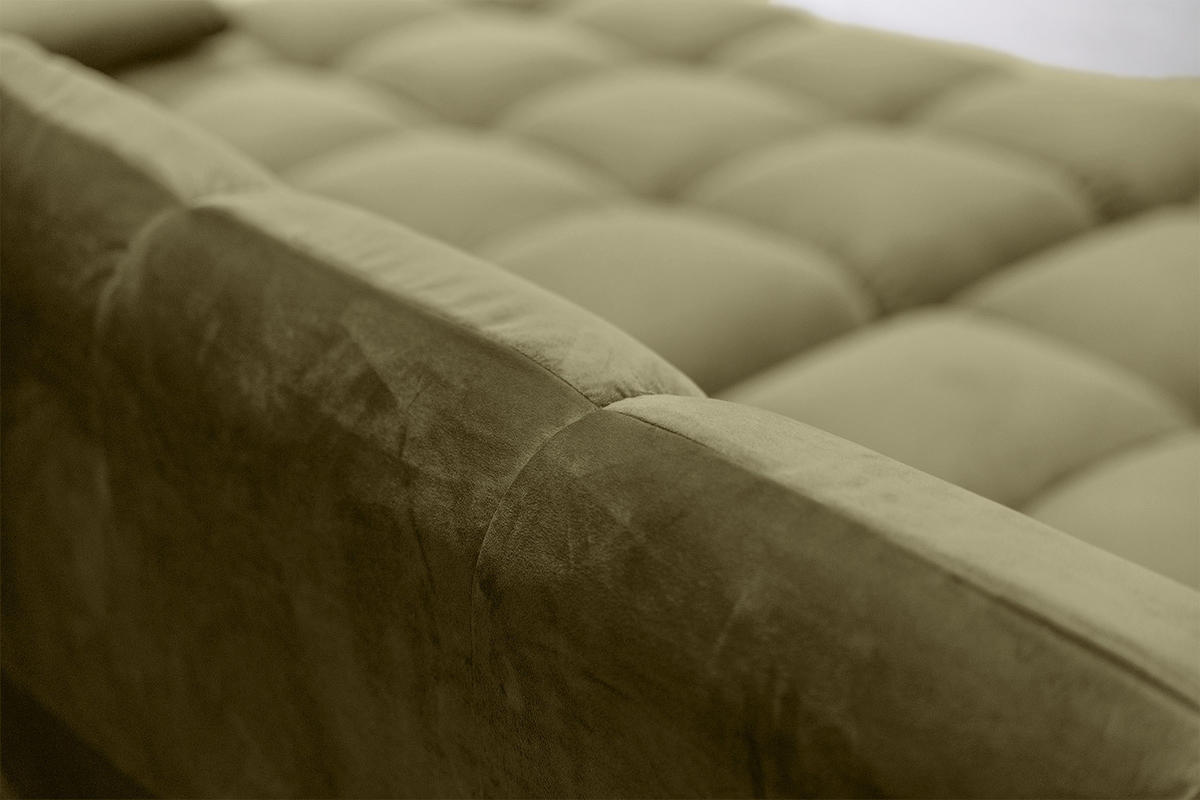 BIG SOFA VIVIEN Grün Velvet - Schwarz/Olivgrün, Kunststoff/Textil (296/85/178cm) - KAWOLA