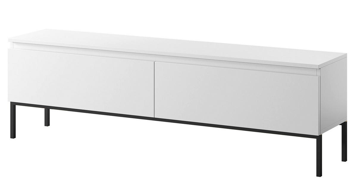 TV-LOWBOARD Bemmi Weiß auf Metallgestell 150/44/32 cm - Schwarz/Weiß, Holzwerkstoff/Metall (150/46/32cm) - Selsey