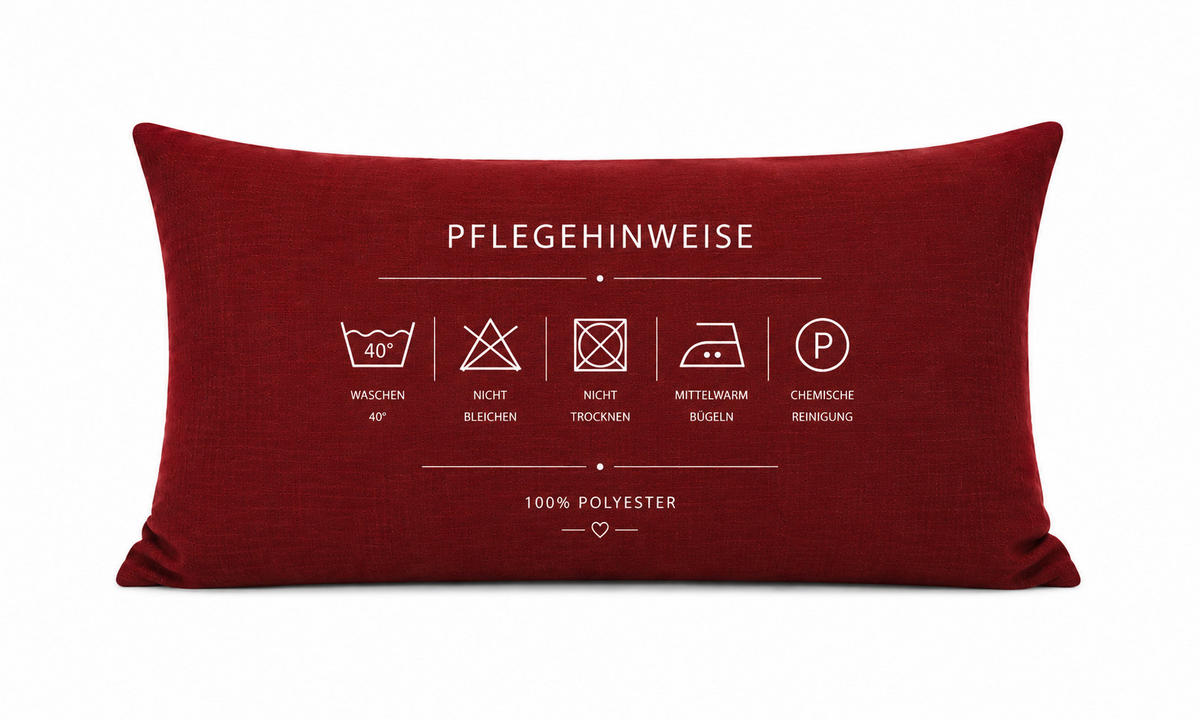 KISSENBEZUG Leinenoptik 30/50 cm Bordeaux - Bordeaux, Textil (30/50cm) - TiborTex