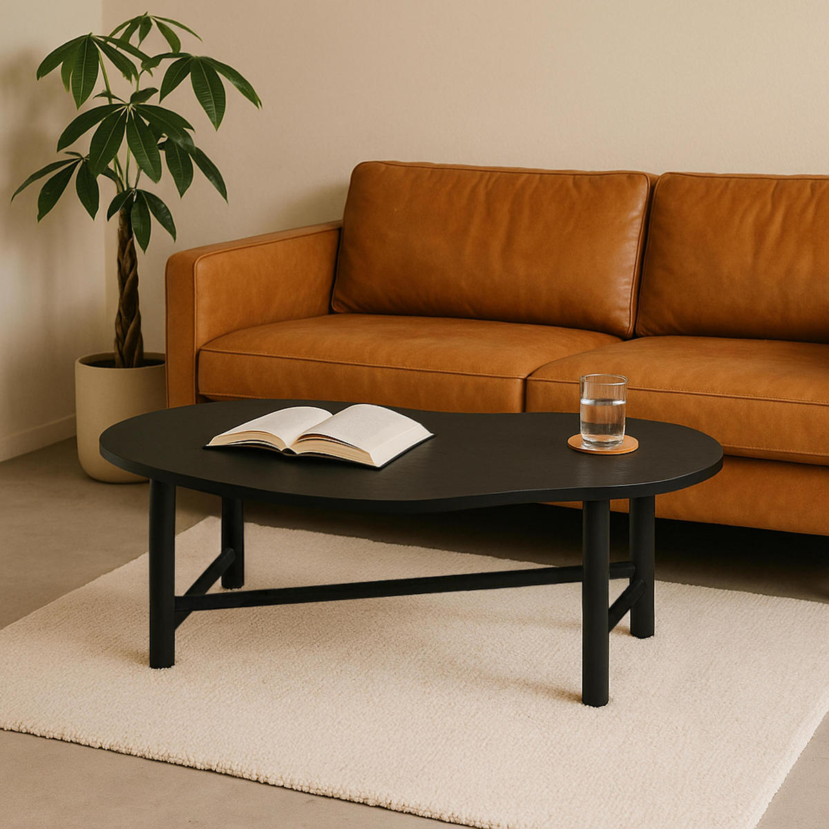 COUCHTISCH, Schwarz - Schwarz, Holz (100/60/38cm) - Oviala