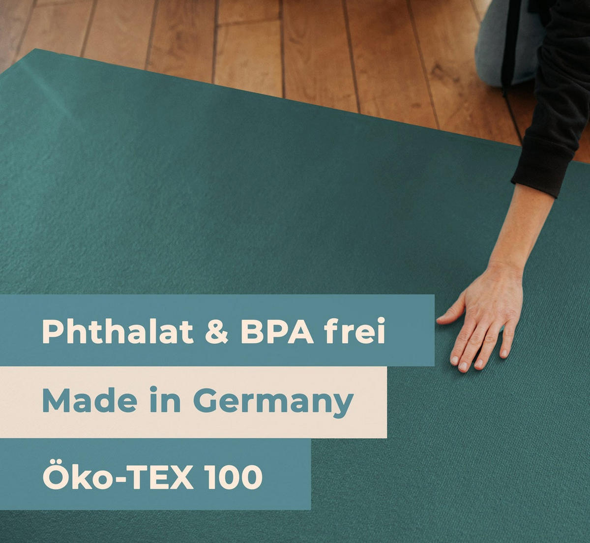 KRABBELMATTE Rund 160cm Petrol - Petrol, Textil (160/160cm) - Sanosoft