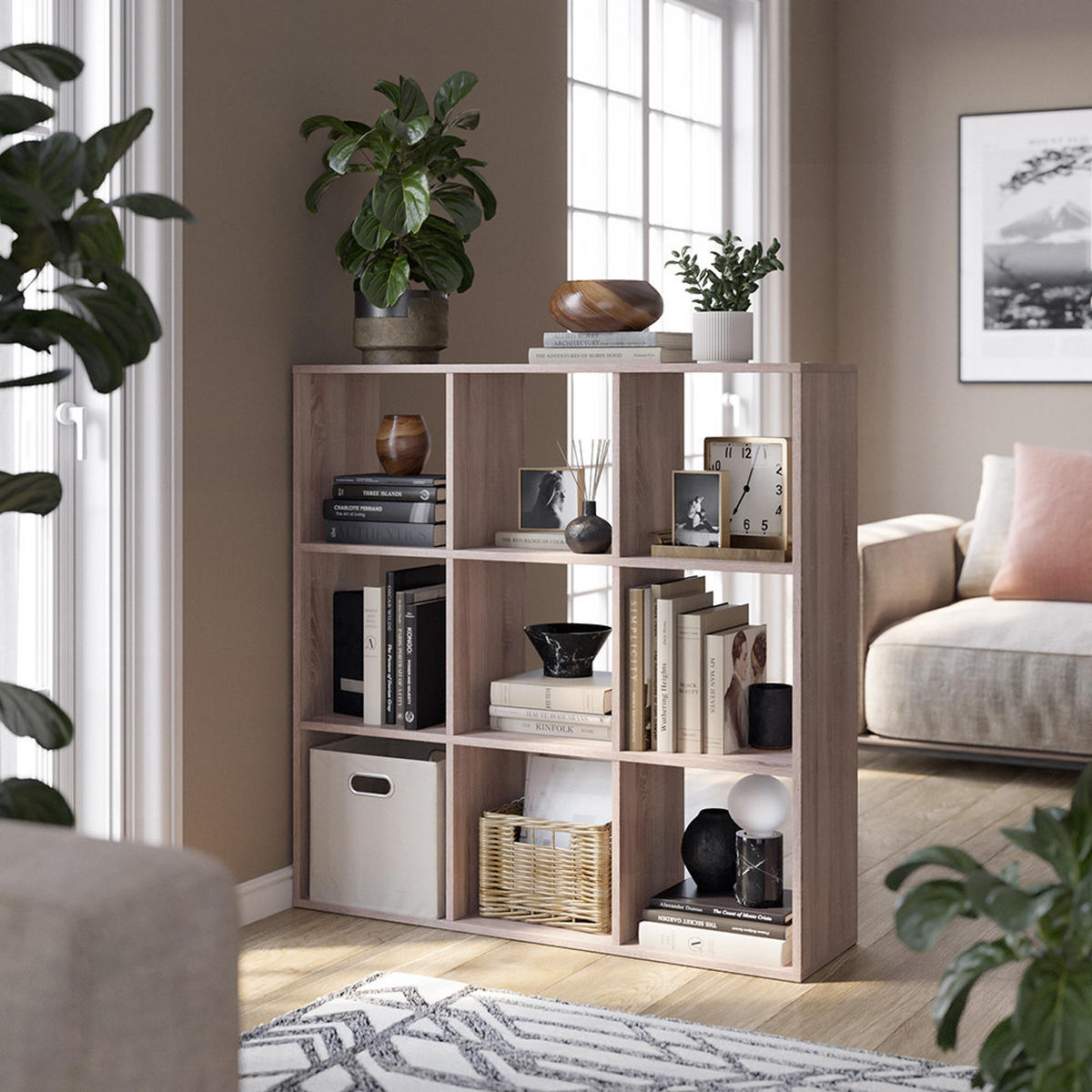 RAUMTEILER Nove Sonoma 104 x 108 cm - Sonoma Eiche, Holzwerkstoff (104/108/29cm) - Vicco