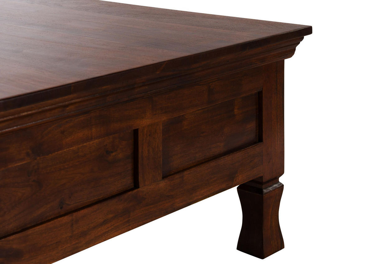 COUCHTISCH Akazie 120x75x40 nougat lackiert OXFORD #445 - Dunkelbraun, Holz (120/75/40cm) - Massivmoebel24