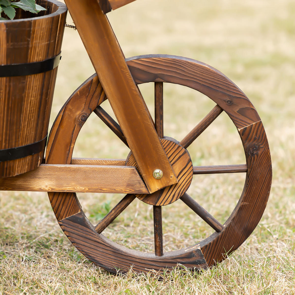 PFLANZENSTÄNDER DE-18929 Tricycle-Design Naturholz - Braun, Holzwerkstoff (31/45.5/52cm) - ComfortXL