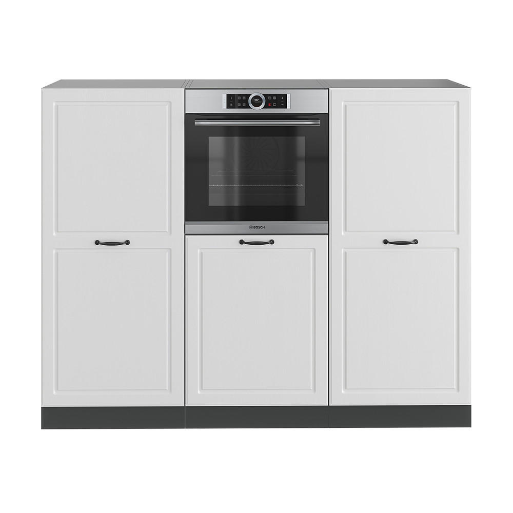 KÜCHENBLOCK R-Line Weiß Landhaus/Anthrazit 180 cm ohne AP - Anthrazit/Weiß, Holzwerkstoff (180/81.6/46cm) - Vicco