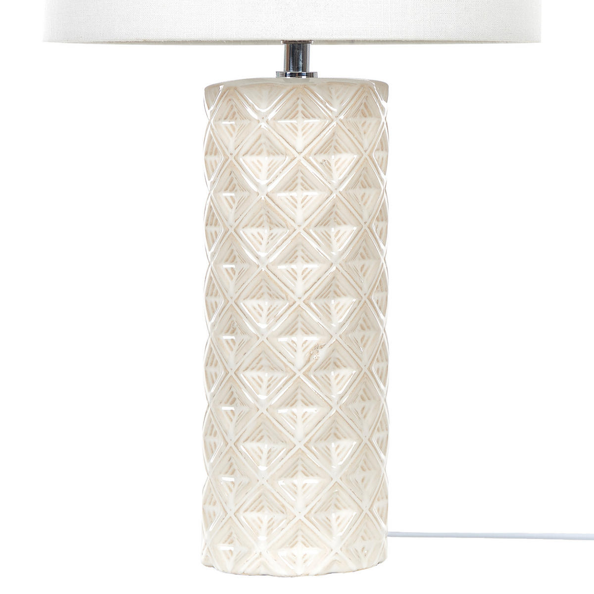 TISCHLAMPE Balonne 28/28/49 cm - Weiß, Keramik (28/28/49cm) - Beliani