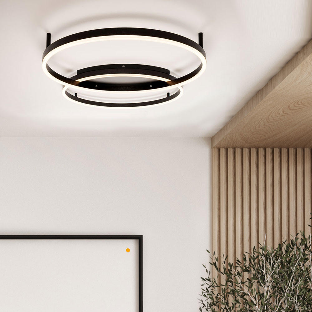 LED-DECKENLAMPE Ring Schwarz 60/60 - Schwarz, Metall (100/60/5.5cm) - s.luce