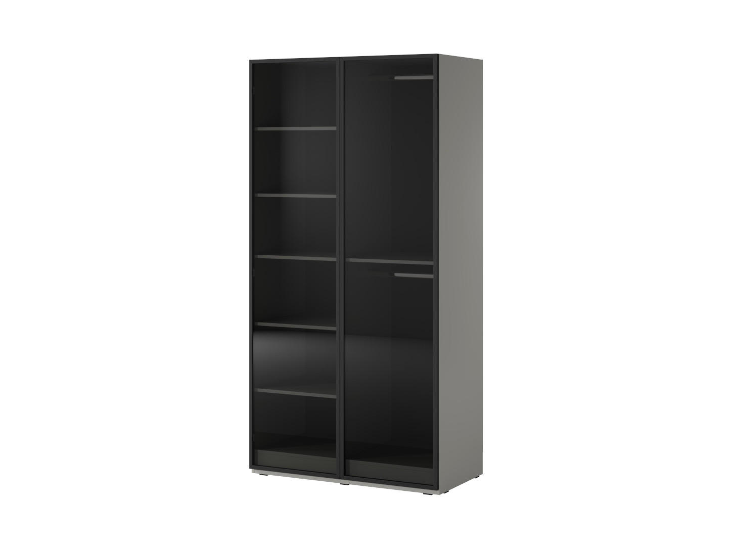 DREHTÜRENSCHRANK ATELIO 101/200/51 cm Modern Kleiderschrank 2-türig Grau - Grau, Holzwerkstoff (101/200/51cm) - MASSENO