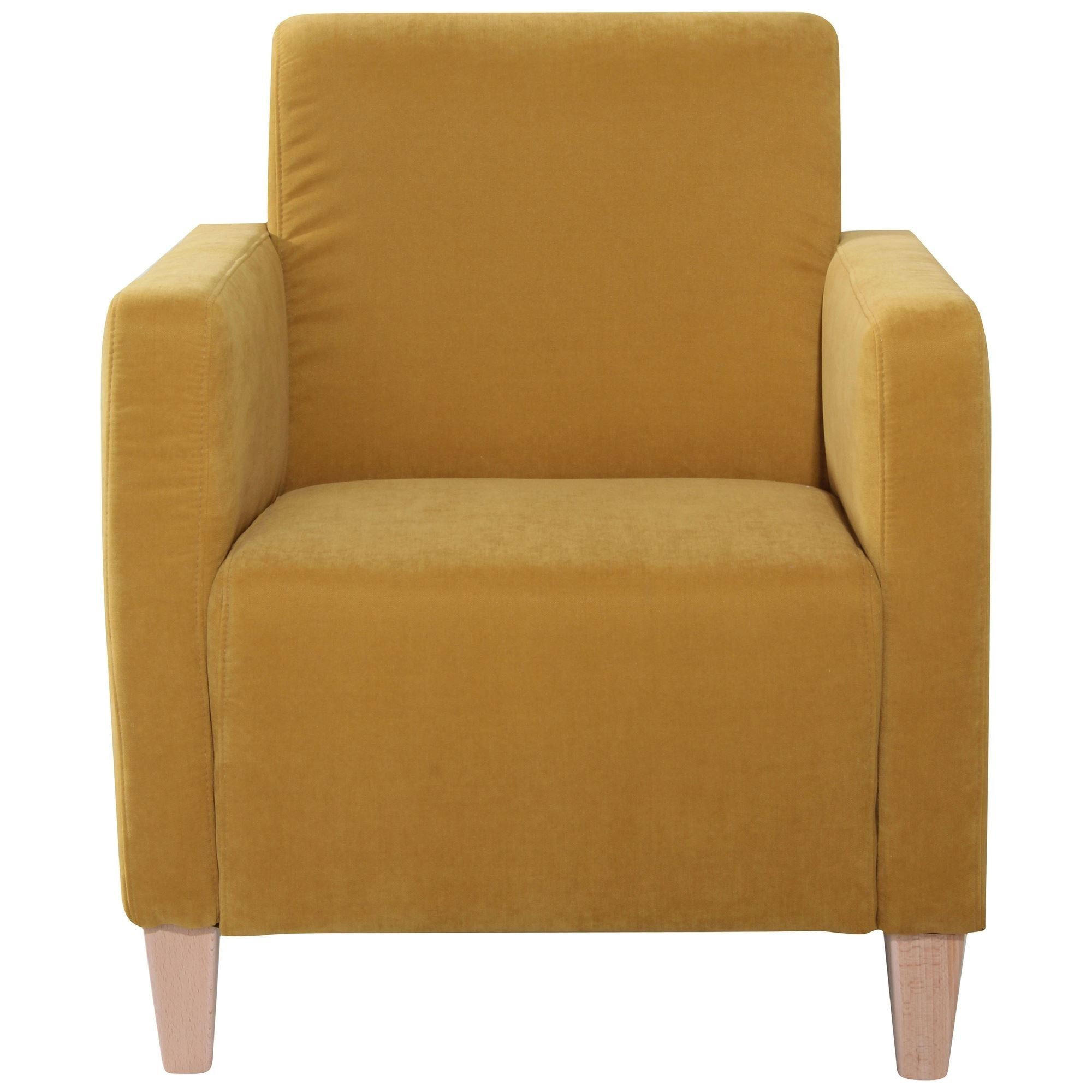 SESSEL Karol Bezug Veloursstoff Buche natur / mais - Gelb, Kunststoff (71/81/70cm) - 58aufmkessel