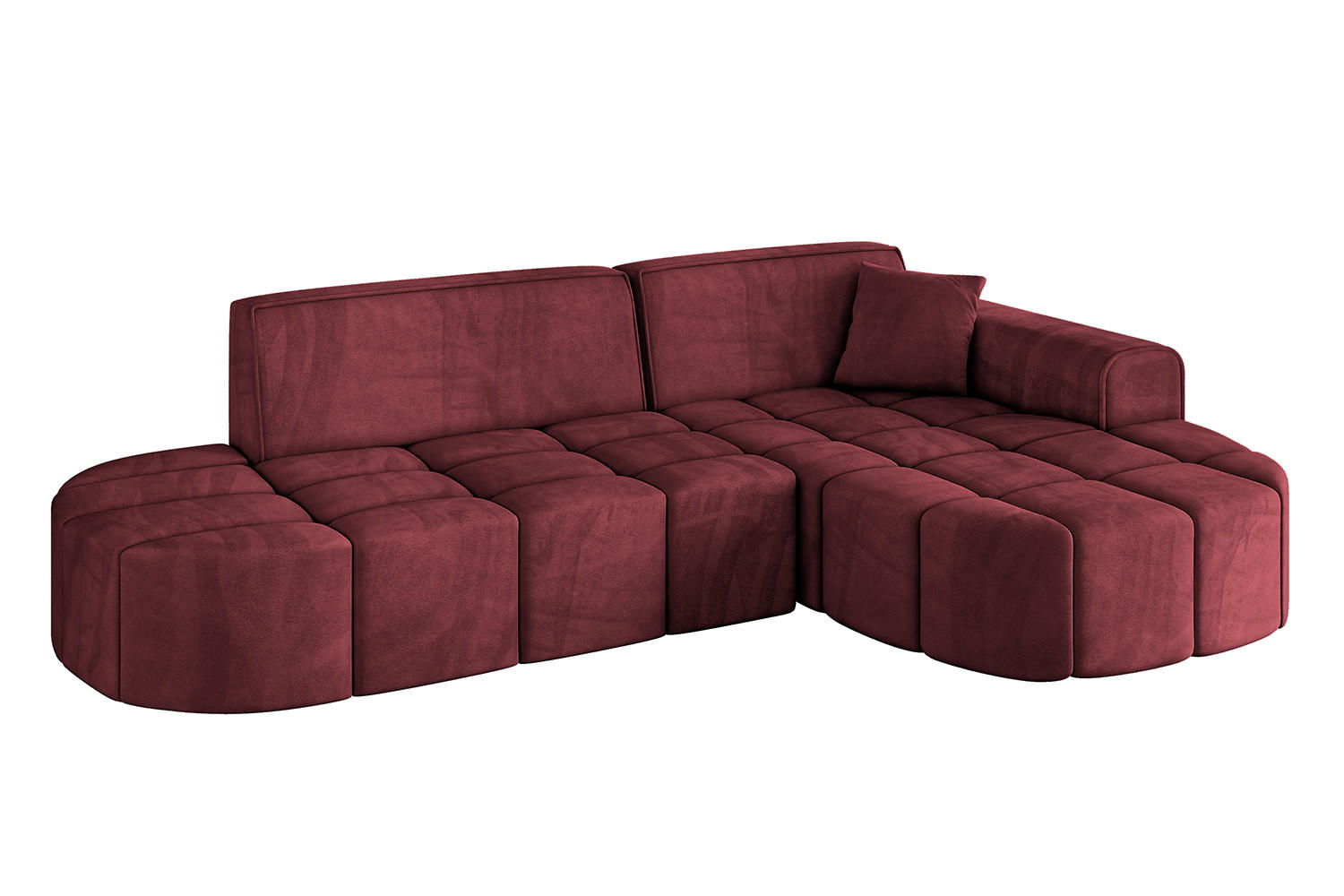ECKSOFA Ottomane Rechts LIVO-L1 - 252x173x79,5 cm Bordeauxrot - Bordeaux, Holzwerkstoff/Textil (252/173cm) - ALTDECOR