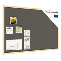 GRAU Pinnwand mit Holz Rahmen 90x60cm - Grau, Holz (90/60/1.5cm) - ALLboards