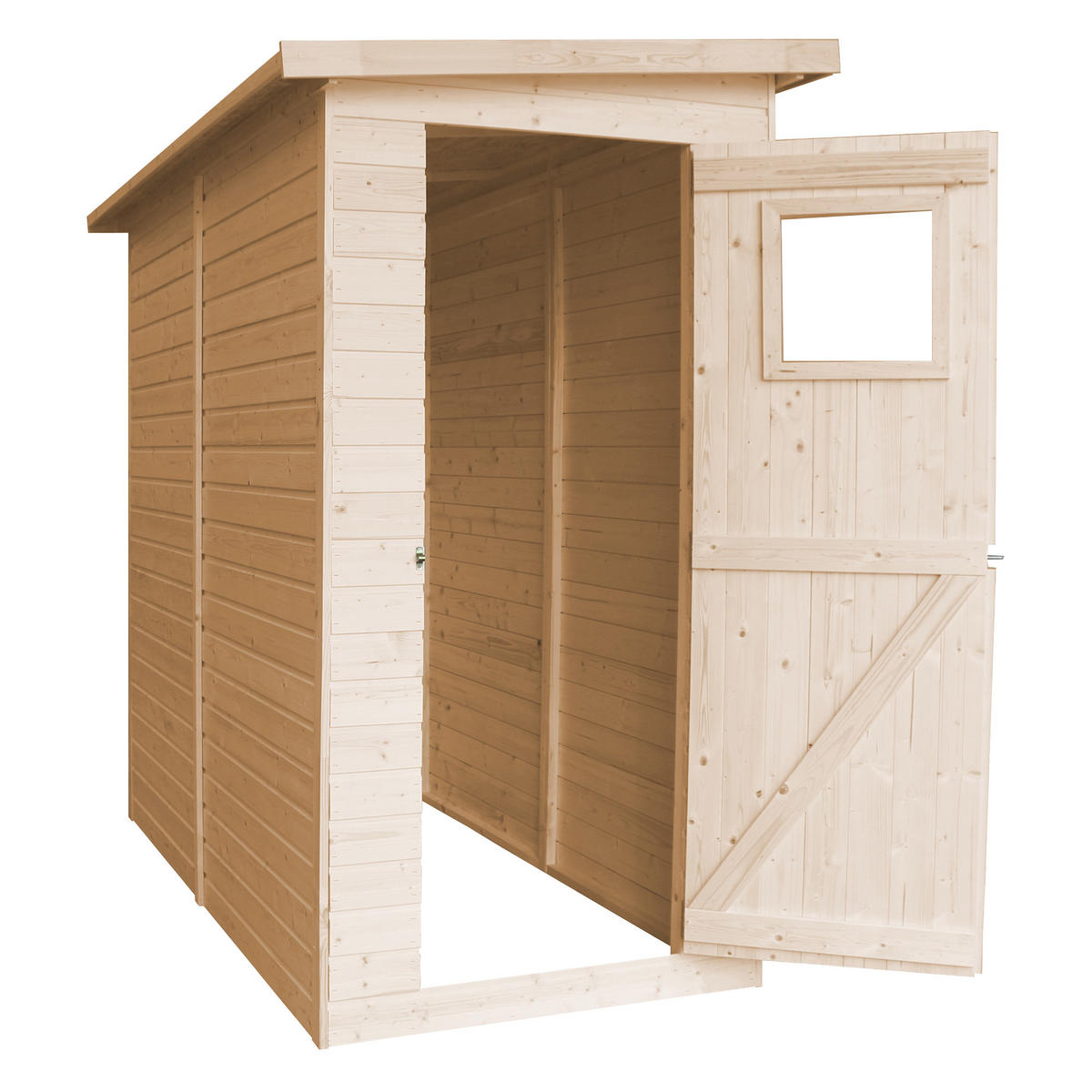 GARTENHAUS HOLZ H203x123x223 cm/2.1 m² - M348A - Beige, Holz (123/203/205cm) - Timbela