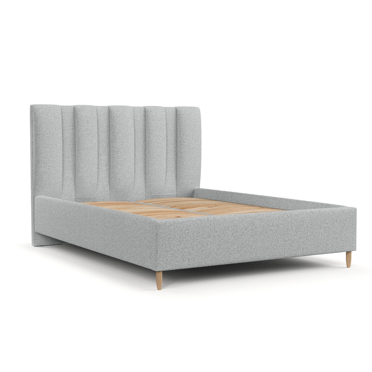 POLSTERBETT Loom 160/200 cm Hellgrau im Riva Stoff - Hellgrau/Naturfarben, Holz/Holzwerkstoff (160/200cm) - AltaBeds