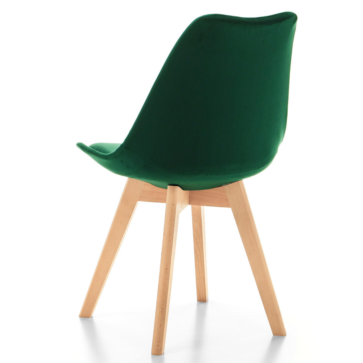 STUHL Dublin modern grün, Holzbeinen - Veloursstoff und Polsterschaum - Naturfarben/Grün, Holz/Textil (50/83/54cm) - NEW HOME