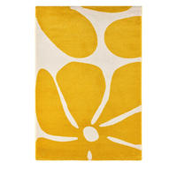 VINTAGE-TEPPICH mit floralem Muster - Pop - 160 cm x 230 cm - Gelb, Kunststoff (160/230cm) - Drawer