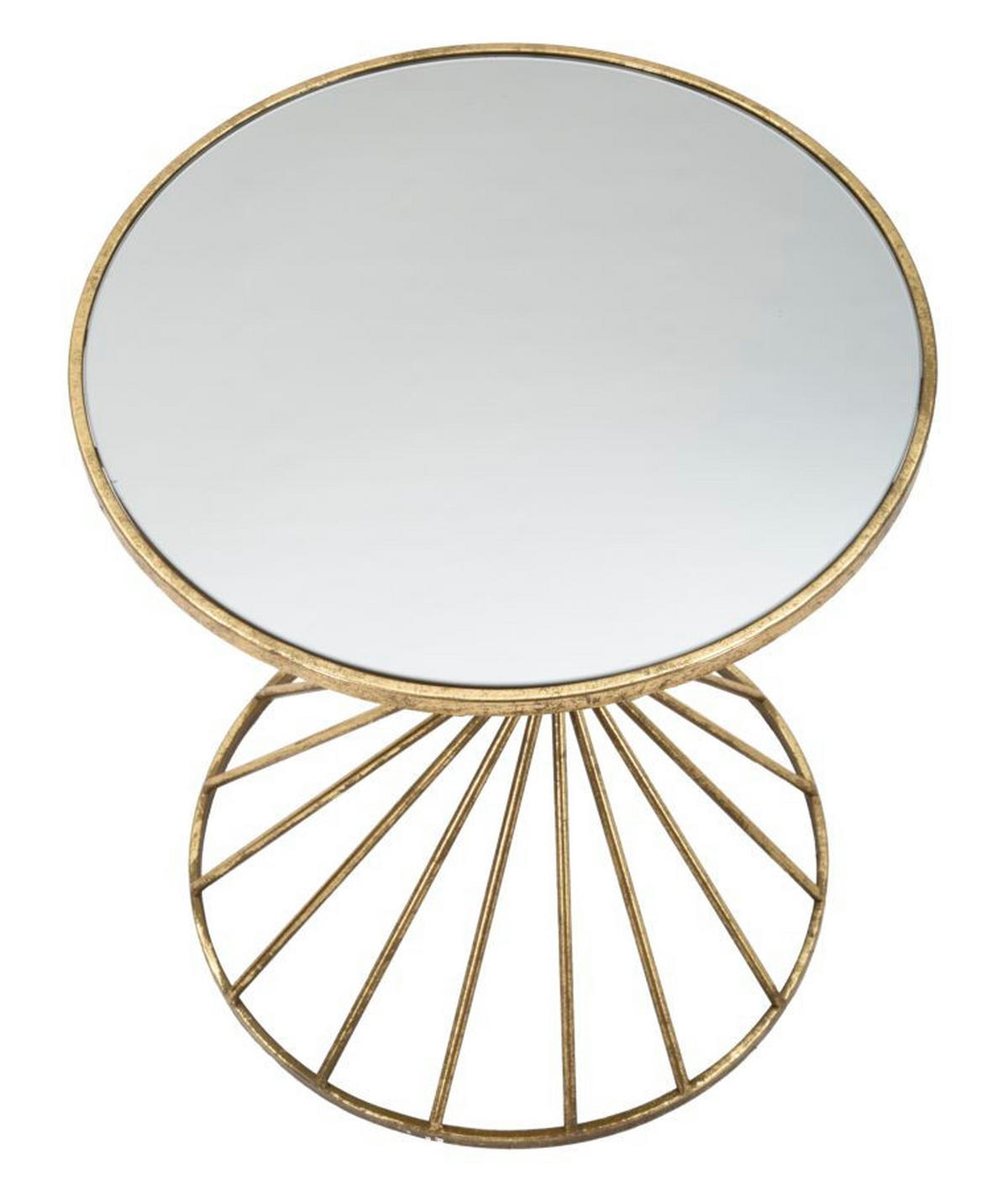 BEISTELLTISCH Small Hypnos, goldfarben, Eisen, MDF und Glas, 42 x 42 x 50 cm - Goldfarben, Glas/Holzwerkstoff (42/42/50cm) - Mauro Ferretti