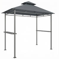 GRILLPAVILLON Polyester Metall Dunkelgrau - Dunkelgrau, Metall (146/255/245cm) - Outsunny