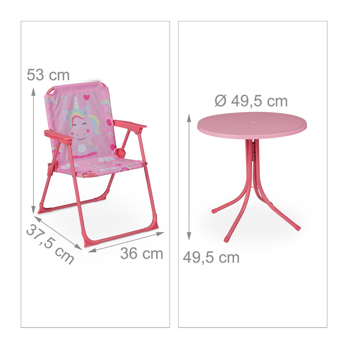 CAMPING-KINDERSITZGRUPPE - Multicolor, Kunststoff/Textil - Relaxdays