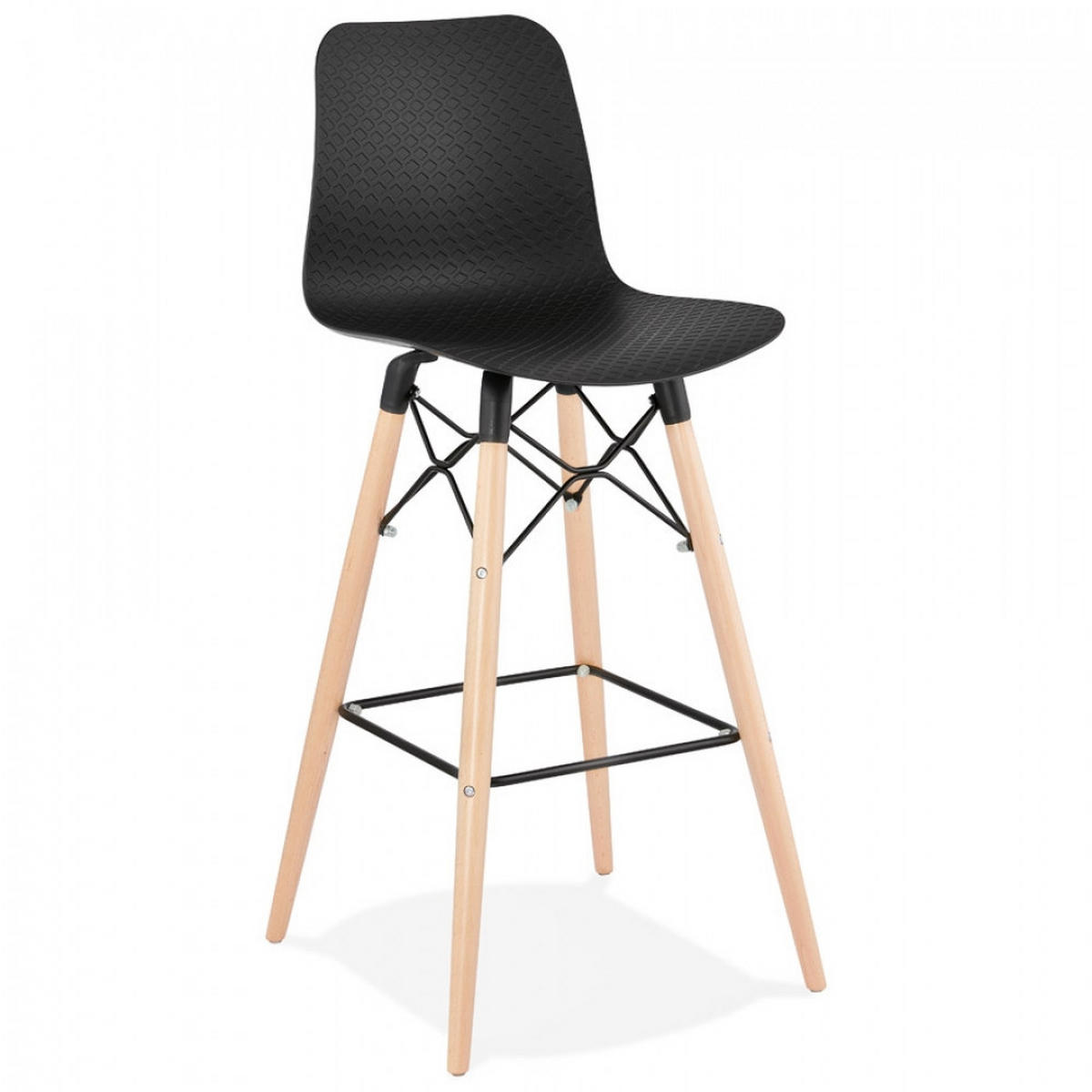 BARHOCKER Schwarz 46x112x46cm - Beige/Schwarz, Holz/Kunststoff (46/112/46cm) - AlterEgo