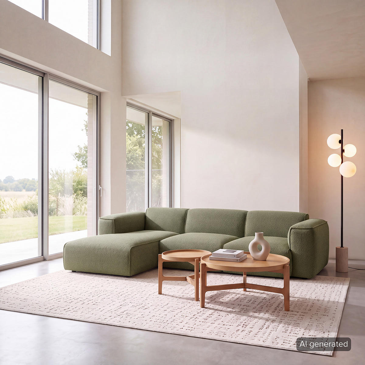 3-SITZER ECKSOFA mit Longchair - Schwarz/Grün, Kunststoff/Textil (284/173cm) - home24