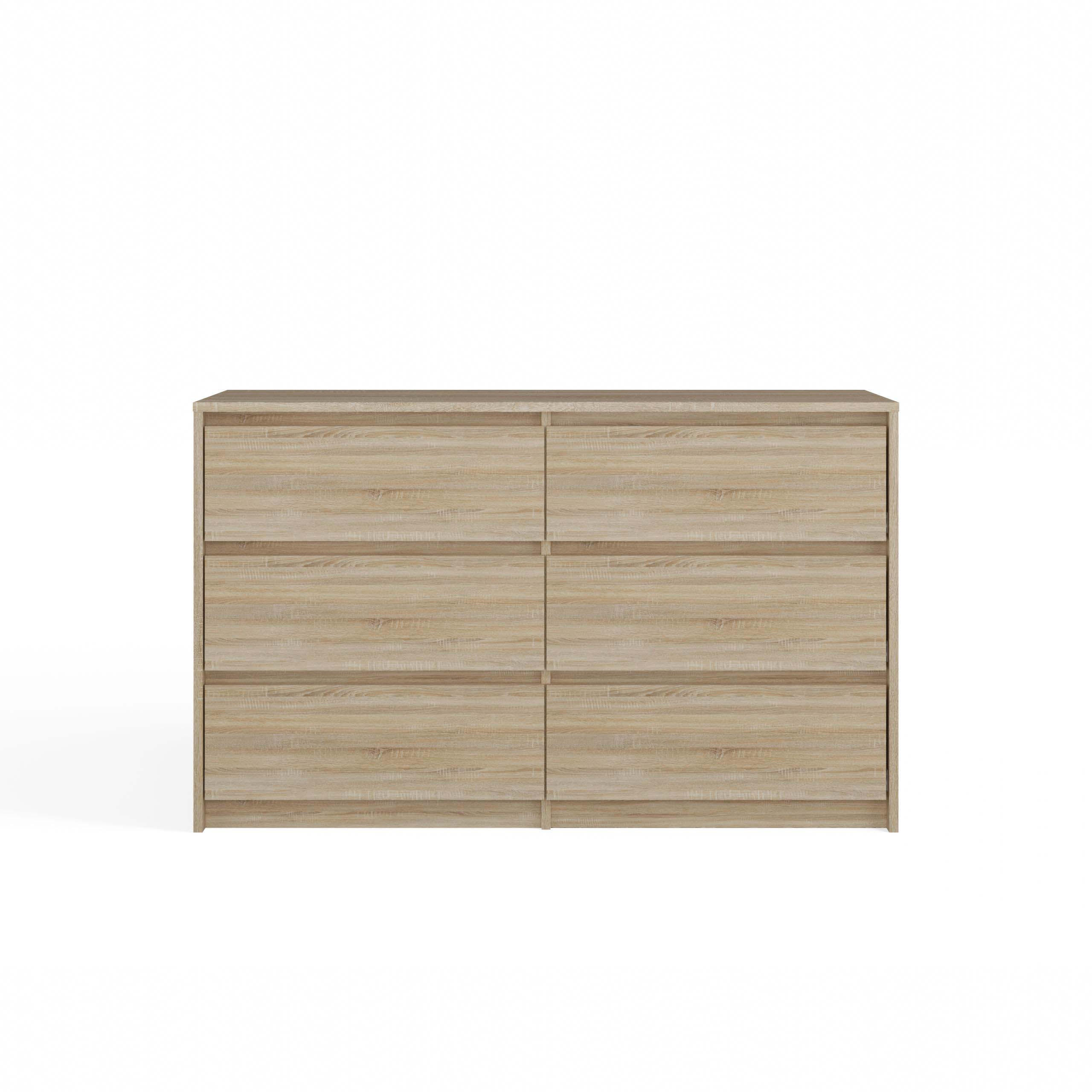 KOMMODE KARO 6 SCHUBLADEN K120 EICHE SONOMA - Sonoma Eiche, Holzwerkstoff (120/73.5/40cm) - CDF