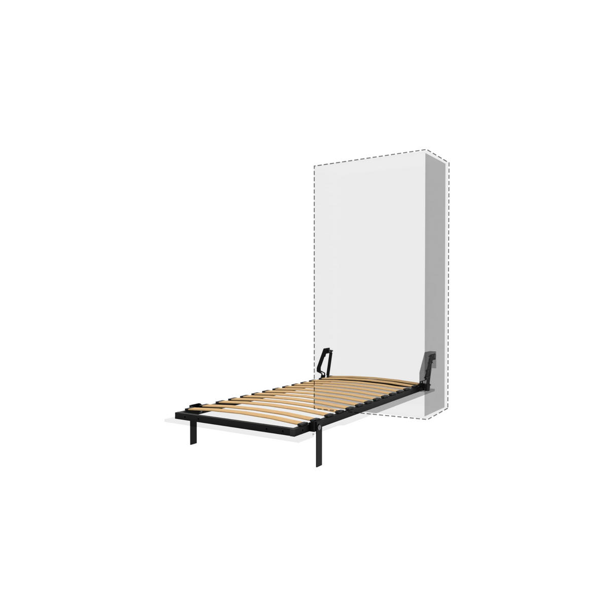 SCHRANKBETT Morphy Einbaubares 90x200 Vertikal - Weiß, Holz (90/200cm) - WallBedKing