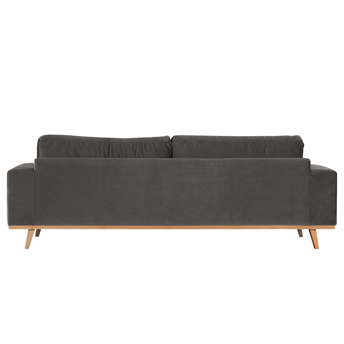 3-SITZER SOFA - Dunkelgrau/Buchefarben, Buchenholz/Textil (237/81/88cm) - home24