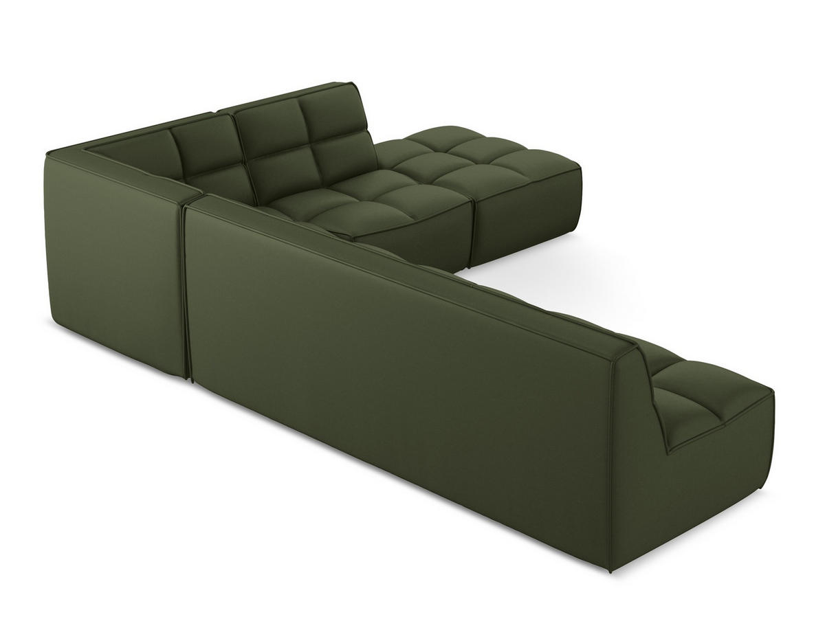 ECKSOFA Beidseitig Kunstleder Grün - Schwarz/Grün, Leder/Kunststoff (308/258cm) - Makamii
